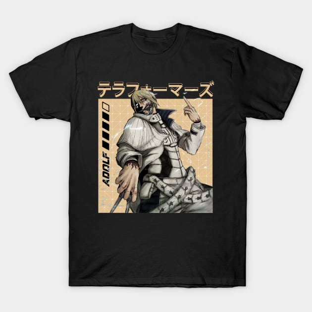 Humanity's Last Stand Terra Tee Capturing the Gritty Battles and Resilient Characters T-Shirt by skeleton sitting chained